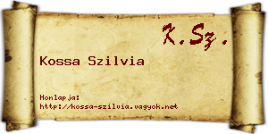 Kossa Szilvia névjegykártya