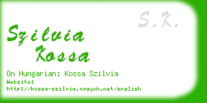 szilvia kossa business card